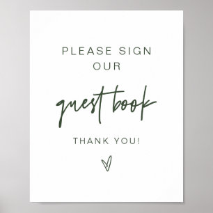 MARLO Boho Forest Green Guestbook Sign