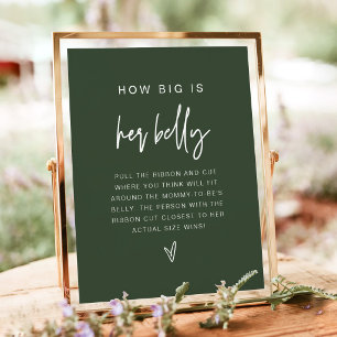 MARLO Boho Forest Green How Big is Her Belly Game Poster