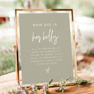 MARLO Boho Sage Green How Big is Her Belly Game Poster