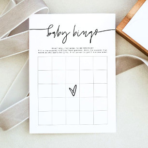 MARLO Bold Contemporary Baby Shower Bingo Game In Invitation