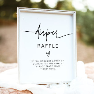MARLO Bold Contemporary Diaper Raffle Game Sign