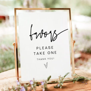 MARLO Bold Contemporary Font Favour Table Poster