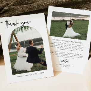 MARLO Bold Contemporary Photo Wedding Thank You Invitation