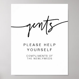 MARLO Bold Modern Gents Bathroom Toiletry Poster