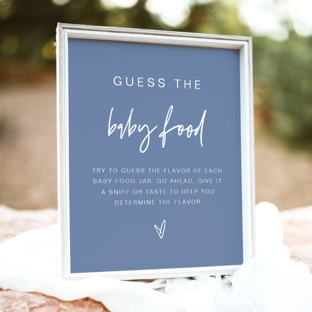 MARLO Dusty Blue Boho Guess the Baby Food Game Poster (Creator Uploaded)