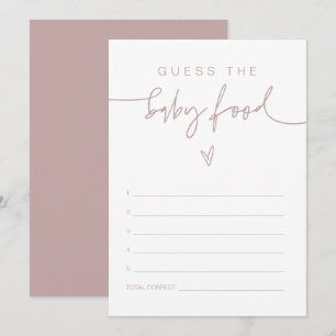 MARLO Dusty Rose Boho Guess the Baby Food Game  Invitation