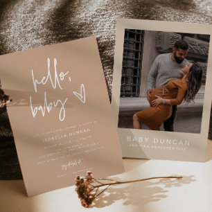 MARLO Modern Bohemian Earth Tone Baby Shower Invitation