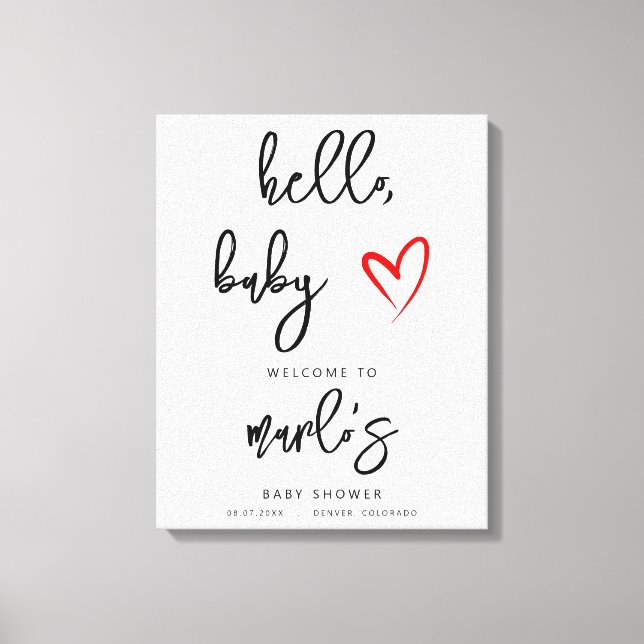 MARLO Modern Bohemian Hello Baby Canvas Print (Front)