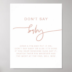 MARLO Modern Boho Blush Pink Don't Say Baby Sign