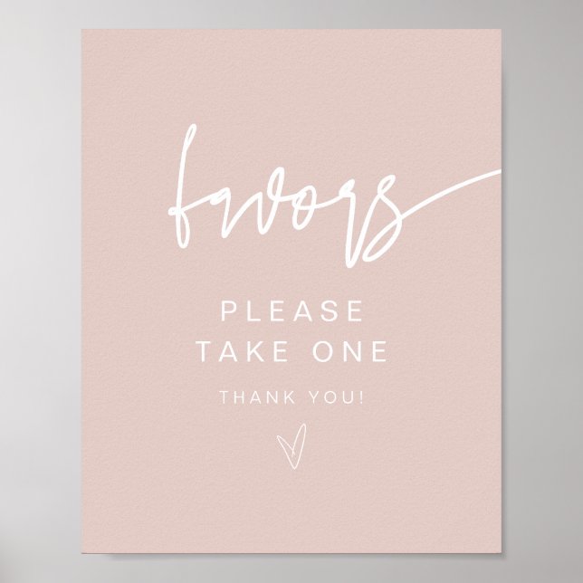 MARLO Modern Boho Blush Pink Favours Sign (Front)