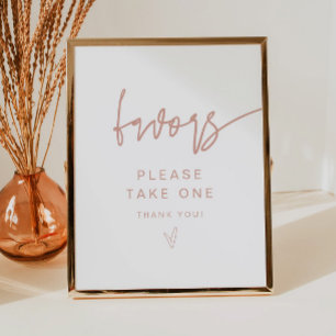 MARLO Modern Boho Blush Pink Favours Sign