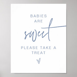 MARLO Modern Boho Dusty Blue Babies Are Sweet Sign