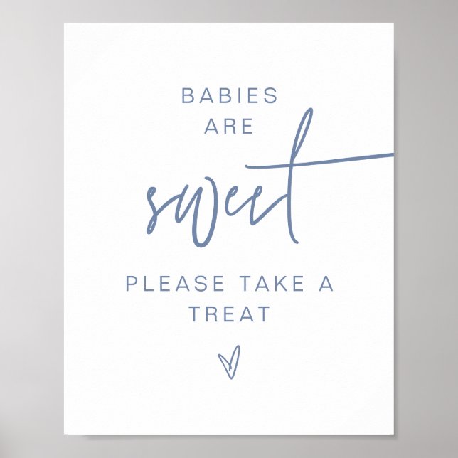 MARLO Modern Boho Dusty Blue Babies Are Sweet Sign (Front)