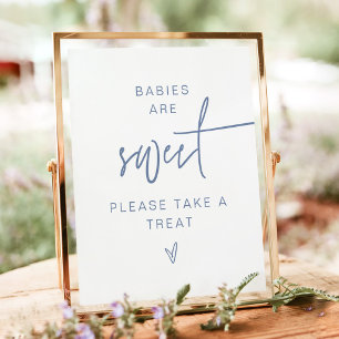 MARLO Modern Boho Dusty Blue Babies Are Sweet Sign