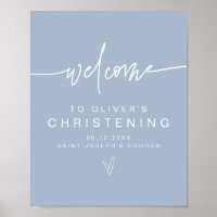MARLO Modern Boho Dusty Blue Christening Welcome