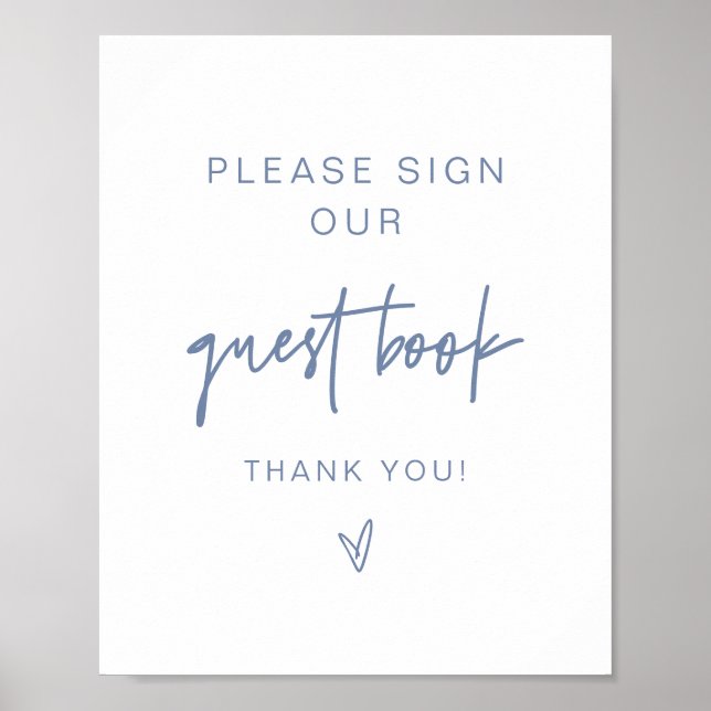 MARLO Modern Boho Dusty Blue Guestbook Sign (Front)