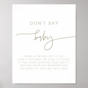 MARLO Modern Boho Sage Green Don't Say Baby Sign