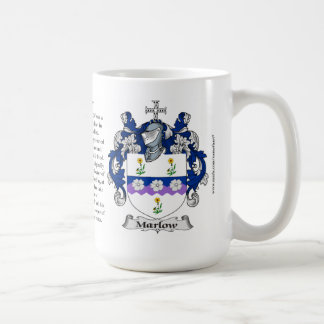 Marlow, the Origin, the Meaning and the Crest Coffee Mug