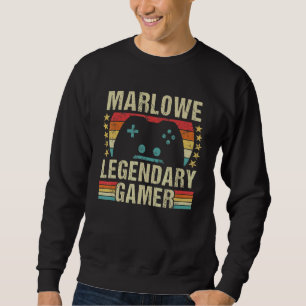 Marlowe Gamer Retro Gaming Vintage Game Personaliz Sweatshirt