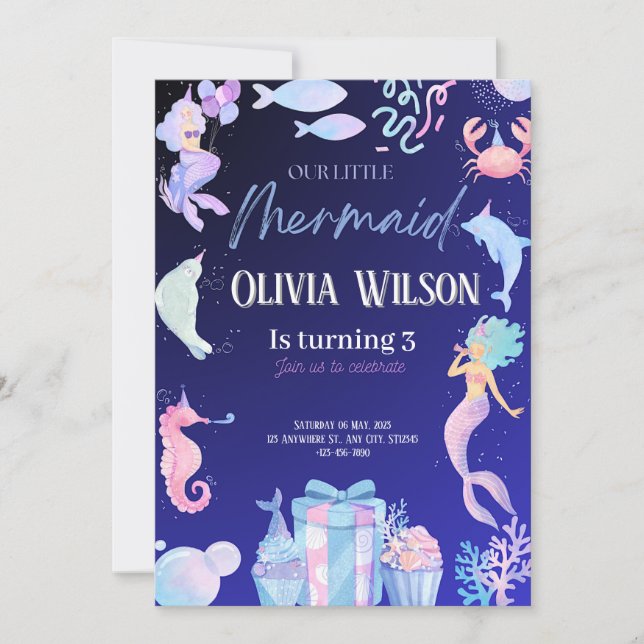 Marmaid birthday invitation (Front)