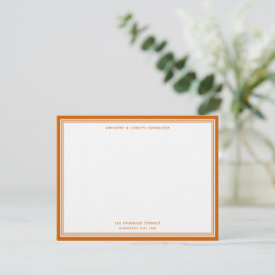 Marmalade Orange Border Couple's Card