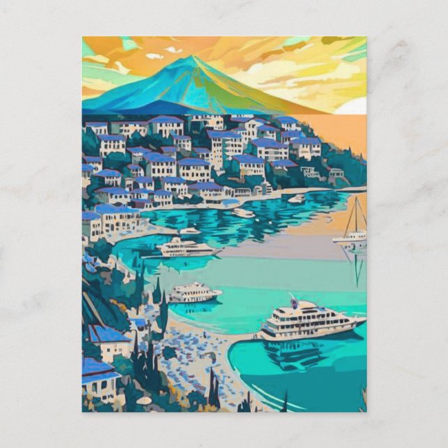 Marmaris Travel Postcard Art, Marmaris Turkey Post (Front)