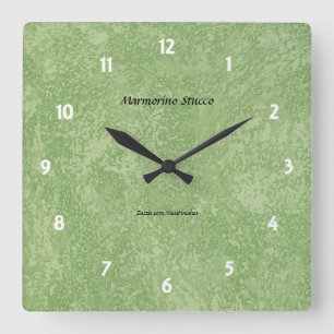 Marmorino Stucco Faux Finish Square Wall Clock