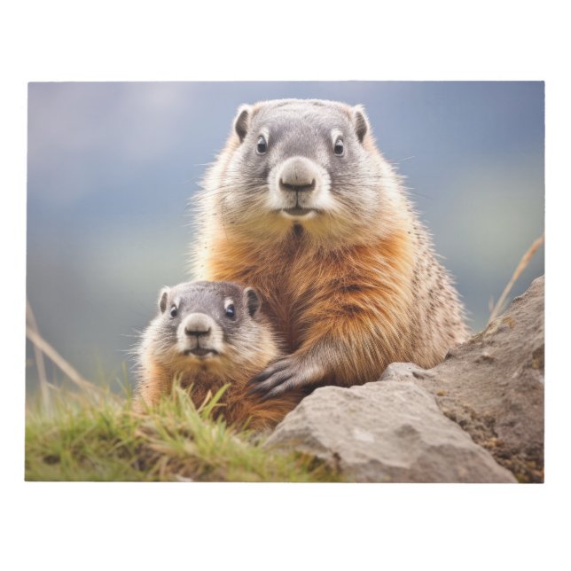 Marmot Animal Wild Beauty Freedom Wilderness Love Notepad (Front)