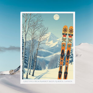 Marmot Basin Alberta Canada ski resort Postcard