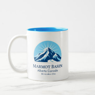 Marmot Basin Alberta Canada ski resort souvenir Two-Tone Coffee Mug