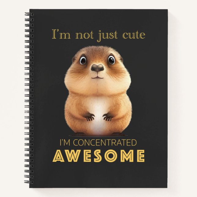 Marmot Concentrated Awesome Cute Adorable Funny  Notebook (Front)