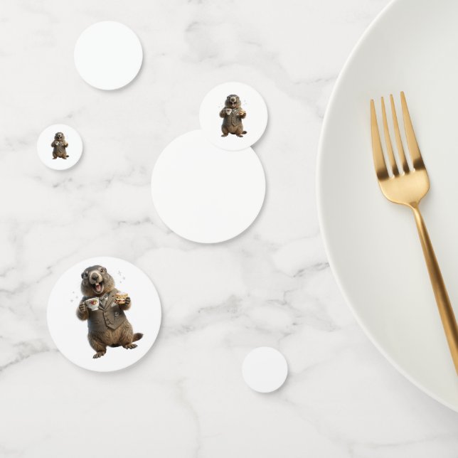 Marmot Drinking Tea Confetti (Group)