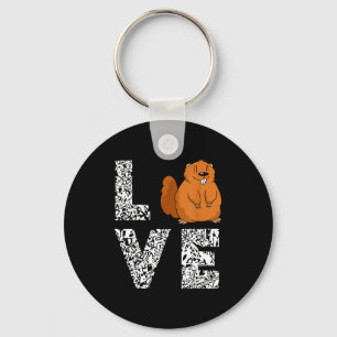 Marmot Love Rodent Animal Ground Hog Woodchuck Key Ring