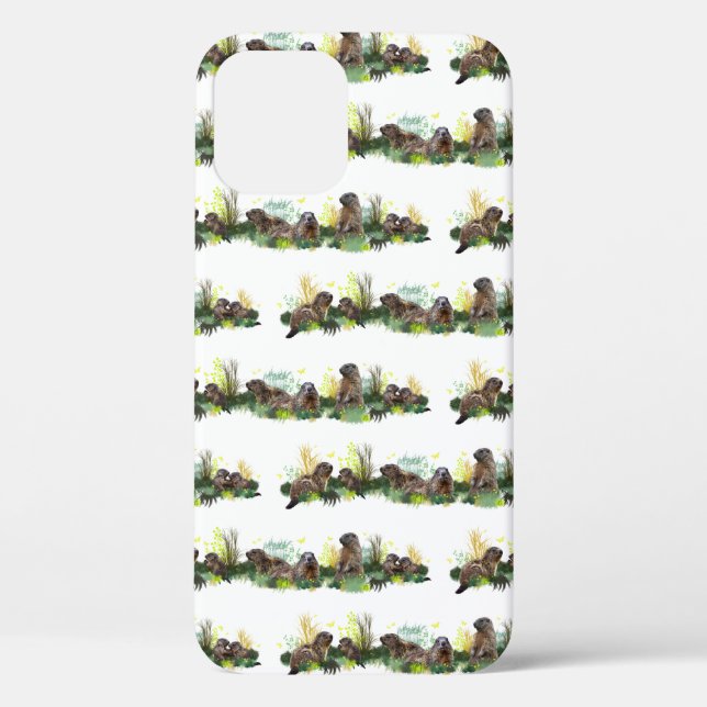Marmot Meadow iPhone 12 Case (choose colour) (Back)