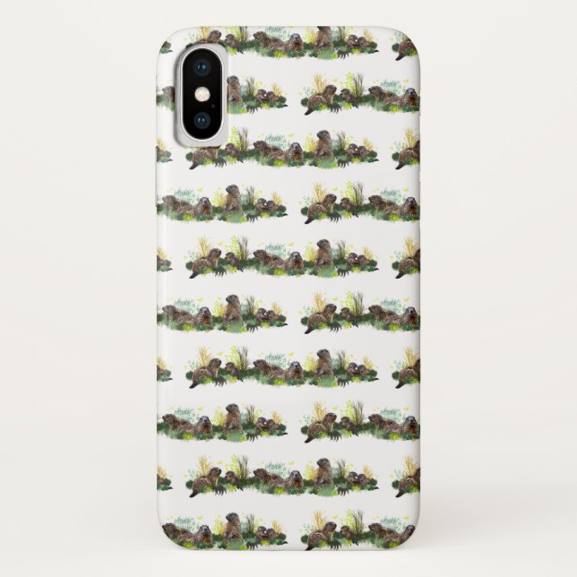 Marmot Meadow iPhone X Case (choose colour) (Back)