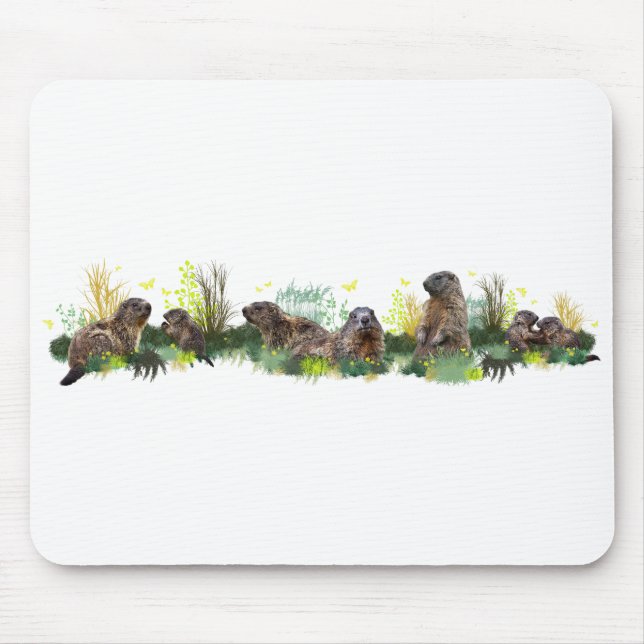 Marmot Meadow Mousemat (choose colour) (Front)