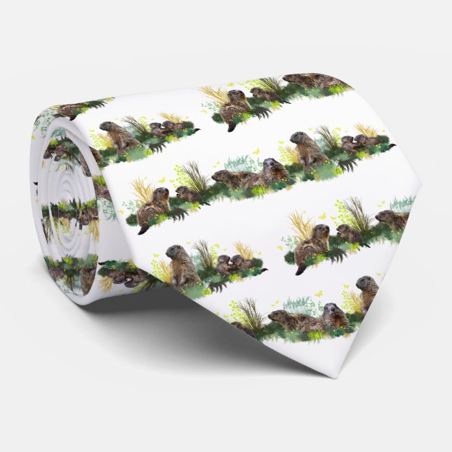 Marmot Meadow Tie (choose colour) (Rolled)