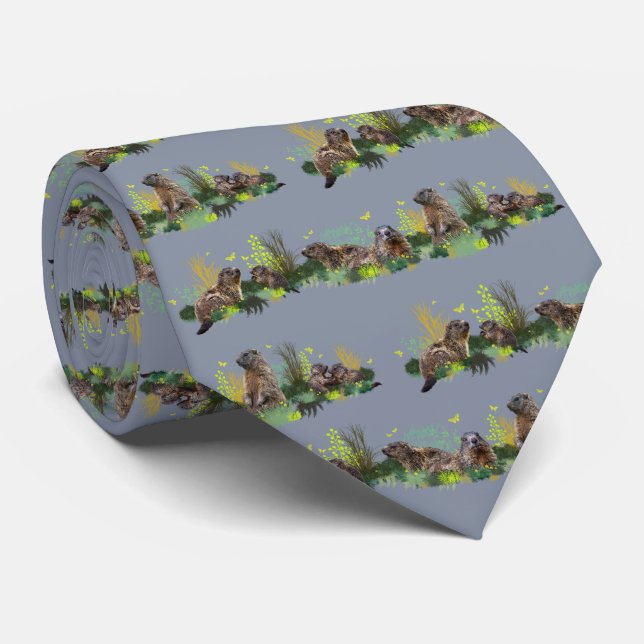 Marmot Meadow Tie (Light Blue) (Rolled)
