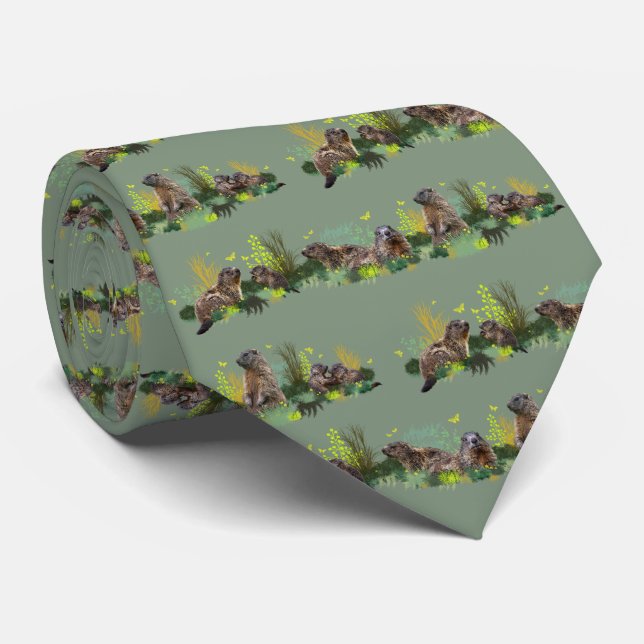 Marmot Meadow Tie (Light Green) (Rolled)