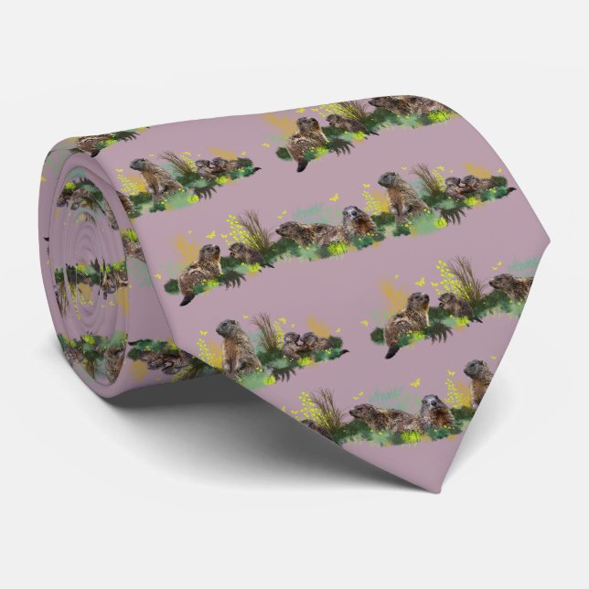 Marmot Meadow Tie (Pink) (Rolled)