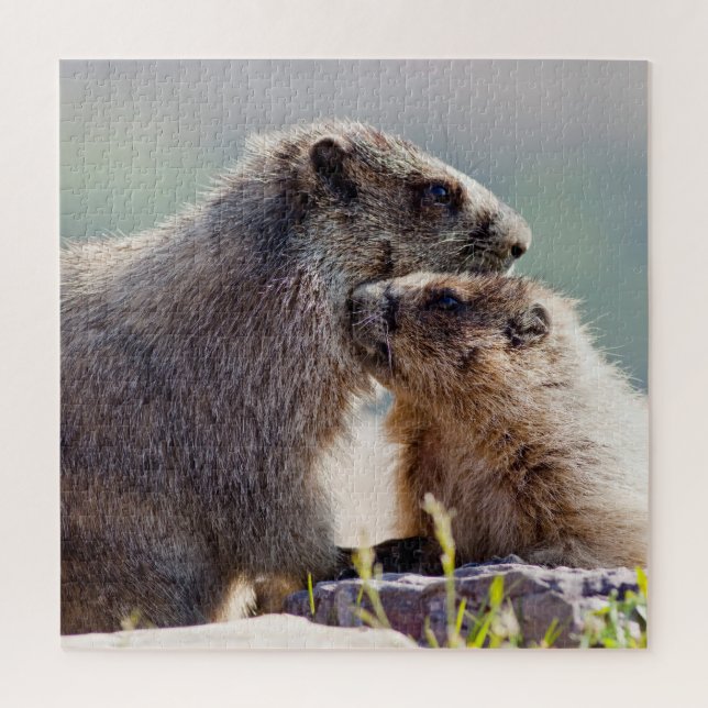 Marmot Mother with Baby Jigsaw Puzzle (Vertical)