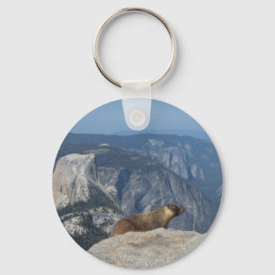 Marmot Overlooking Half Dome from Clouds Rest - Yo Key Ring