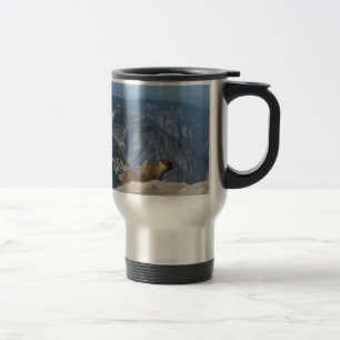 Marmot Overlooking Half Dome from Clouds Rest - Yo Travel Mug
