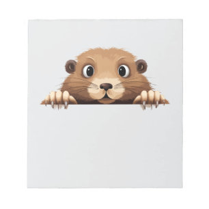 Marmot Peeking Cute Adorable Funny Animal Cartoon Notepad