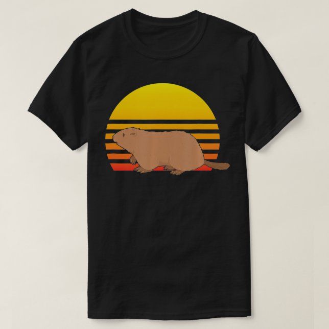 Marmot Retro Sunset Marmot Animal Zookeeper  T-Shirt (Design Front)