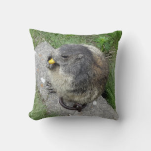 Marmot throw pillow