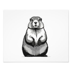 Marmot Vector Graphic Art Portrait Animal Spirit Photo Print