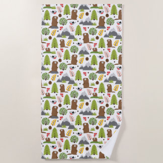 Marmots on a Mountain Glade Beach Towel