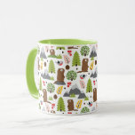 Marmots on a Mountain Glade Mug<br><div class="desc">Cute chubby marmots on a mountain glade. Customisable background colour.</div>