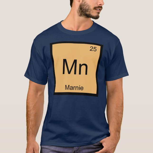Marnie Name Chemistry Element Periodic Table T-Shirt (Front)